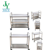 3 Tiers Heavy Duty airline tea wine service Utility Cart 4 layers stainless steel hospital medical dressing trolley