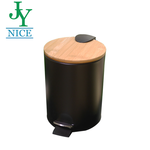Black White Stainless Steel Garbage Bin 3L 5L 12L Round Trash Can with Foot Pedal