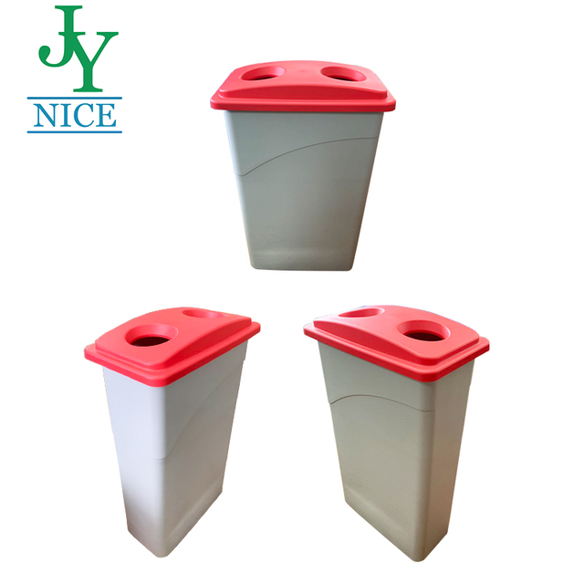 87Qt. Bottle Classification Dustbin Outdoor Waste Container Square Park Ash Bin with Lid Slim Jim Plastic Waste Bin