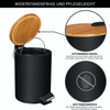 Bamboo Bin with Foot Step Pedal Waste Bin Stainless Steel Waste Bin