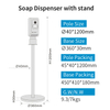 Standing Soap Dispenser with Metal Pillar Base OEM Logo Automatic Hand Sanitizer Dispenser