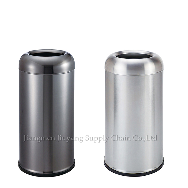 Portable Gold Rubbish Bin Galvanized Chemical Trash Bin for Home