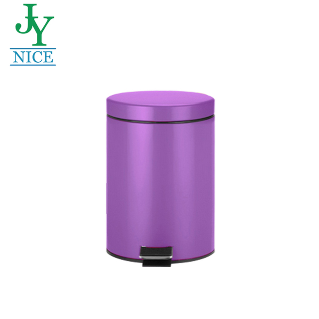 Kitchen Recycling Waste Bin Stainless Steel 5 Gallon 8 Gallon Trash Can with Lid Living Room Round Shaped Pedal Dustbin