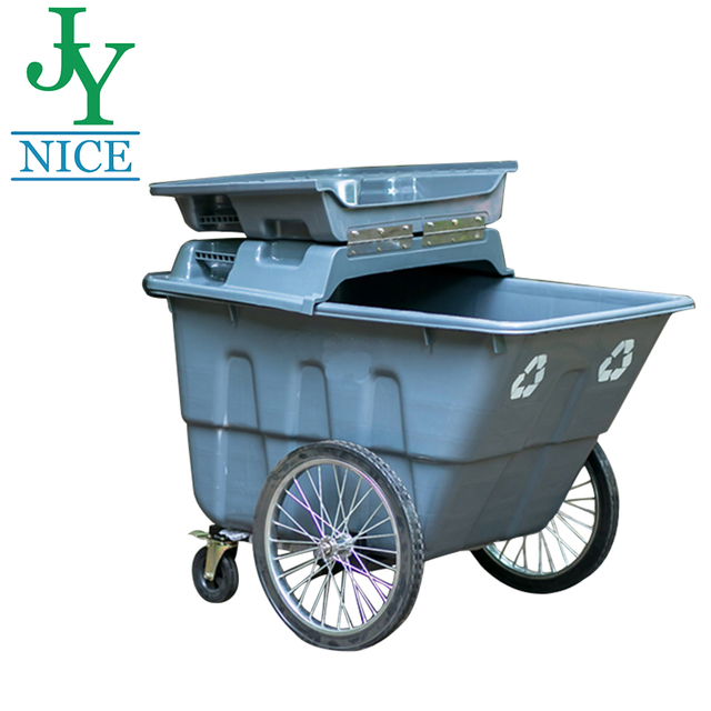 400 Liter Garbage Trolley Green Grey Wheeled Dumping Cart Outdoor Square Plaza Public Waste Bin Trash Bin Trolley