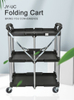 2021 New Collapsible Service Cart Hotel Canteen Kitchen Mobile Tool Cart Folding Food Service Trolley