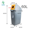 60 liters residential area bottle storage trash can with lid wholesale outdoor street rubbish Recycling bin