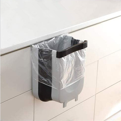 Garbage Car Trash Can Wall Mounted Foldable Cleaning 5L/9L Wall Mounted Folding Waste Bin Kitchen Cabinet Door Hanging Trash Bin