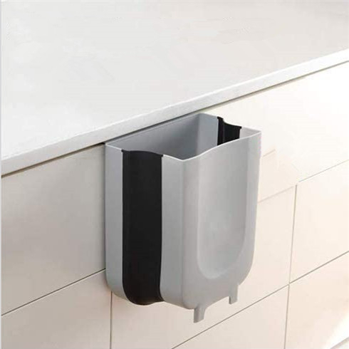 Upgraded Kitchen Cabinet Door Hanging Trash Bin Garbage Car Trash Can Wall Mounted Foldable Folding Waste Bin