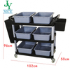 Service Equipment Manufacturer 4 Wheel Food Service Trolley PP plastic 3 layers hospital medical service cart
