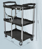 2021 New Collapsible Service Cart Hotel Canteen Kitchen Mobile Tool Cart Folding Food Trolley for Restaurant Bussing Cart