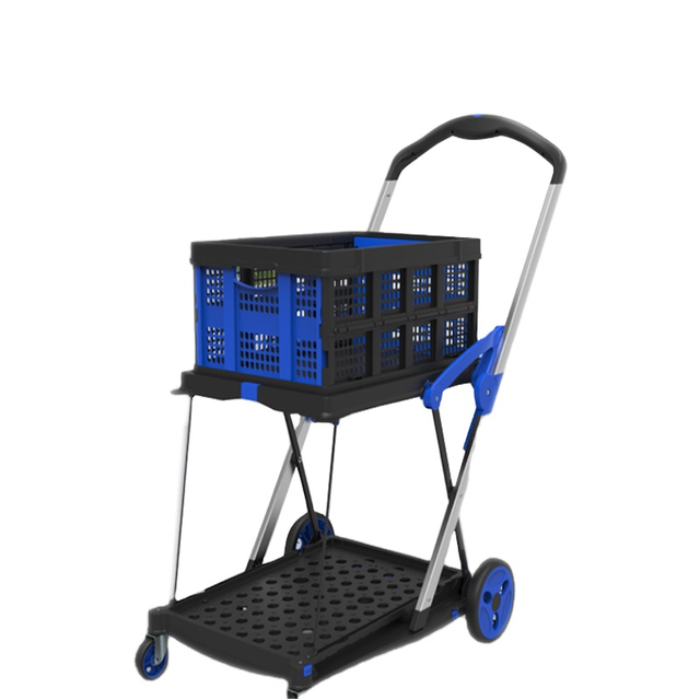 Metal Storage Shelves Multi Functional Folding Cart with Wheels