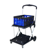 Folding Plastic Shelves Basic Cart 3 Tire Slim Storage Mobile Rolling Utility Cart Production Transportation Cart