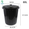 Ash Bin/rubbish Barrel/waste Container 55L 80L Environmental Round Plastic Garbage Trash Can 13gal