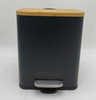 Bamboo Lid Pedal Bin with Inner Bin 5L for Household Use Square Shape