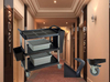 Heavy Duty 3 Tier folding service cart with wheels Hospital supermarket lobby Cleaning hand pull plastic Trolley