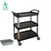 Heavy Duty three tray plastic supermarket trolley Restaurant Kitchen Dining Service Cart
