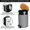 Bamboo Bin with Foot Step Pedal Waste Bin Stainless Steel Waste Bin trash can for bathroom step