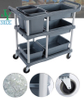 Factory made plastic transport Kitchen dinning room food restaurant commercial Storage Plastic Shelf Rack handling Trolley cart
