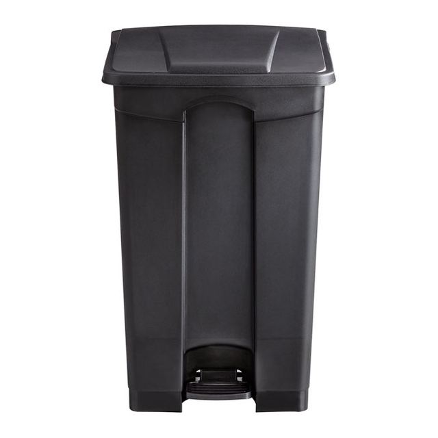 Plastic Step-On Trash Can Black, Hands-free Disposal, 23-Gallon Capacity Pedal Bin