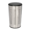 Brushed Steel Laundry Bin & Hamper 46L Ventilated Clothes Basket with Polished MDF Lid Life Time Warranty