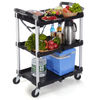 2021 New Collapsible Service Cart Hotel Canteen Kitchen Mobile Tool Cart Folding Food Service Trolley