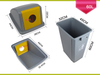 Wholesale 60 Liter Standing Plastic Dustbin Outdoor Park Mobile Classified Bottle Rubbish Trash Can