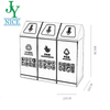Subway Station Garbage Sorting Bin with Push Lid Airport Park 4 Compartments Rubbish Bin Stainless Steel Recycling Waste Bin
