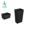 hotel meal delivery 3 layers Food trolley with cutlery box canteen kitchen Four Wheels Gray Black Plastic Service Utility Cart