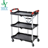 restaurant food service cart folding hotel room canteen kitchen service food cart warehouse 3 layer mobile tool trolley cart