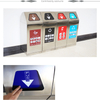 Outdoor Double Bin Trash Can with Foot Step Pedal Waste Bin Cabinet Kitchen
