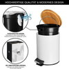 Bamboo Bin with Foot Step Pedal Waste Bin Stainless Steel Waste Bin slim bathroom trash can