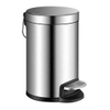 Stainless Steel Round Trash Can with Pedal 8 Liter, Office Waste Paper Bin Home Garbage Bin Kitchen Waste Bin