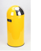 Yellow Push Trash Can with Handle