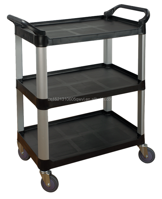 Bowl Cup Cutlery Plate hotel luggage carts Kitchen plastic 3-Layer Kitchen Trolley