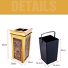Standing Marble Trash Bin with Ashtray Hotel Hospital Bank Shopping Mall Lobby Stainless Steel Ashtray Bin