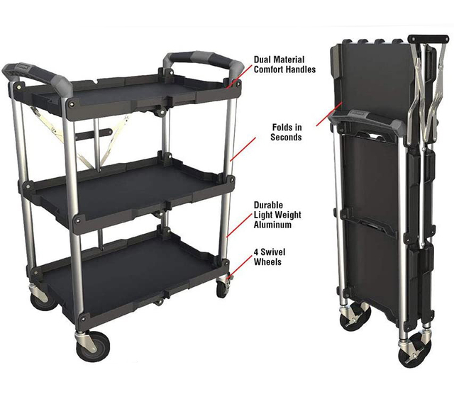 New Folding Shopping Cart Hand Over Foldable Kitchen Garden Cart Food Cart
