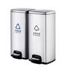 Stainless Steel Dustbin Waste Trash Indoor Recycle Bin Airport Metal Oval 1 Compartment Standing Bin