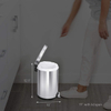 Gallon Round Bathroom Step Trash Can, 4.5 Liter / 1.2 Gallon, Brushed Stainless Steel Waste Bin