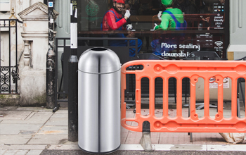 stainless steel trash can