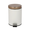 Design 5 Liter Round Small Metal Step Trash Can Wastebasket, Garbage Container Bin - for Bedroom, Kitchen, Craft Room, Office,