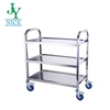 Hotel dining hall kitchen mobile stainless steel tea cart 3 layers 2 tier restaurant food service transport trolley