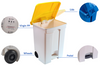 Storage Bin with Lid PP Plastic Trash Can with Caster Rubber Wheels Easy Moving