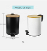 2021 New Design Bamboo Lid Pedal Bin for Kitchen Living Room Step Trash Can with Stainless Steel