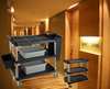 JY-UC02S 3 Tiers Plastic Service Trolley Cart Food Trolley Cart Servicing Cart For Hotel Restaurant