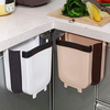 Folding Trash Can Upgrade Wall Mounted Folding Waste Bin, Hanging Garbage Can for Kitchen Cabinet Door