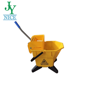 Bank Office Asile Floor Cleaning Mop Bucket with Wringer Plastic Indoor Downpress Mop Barrel