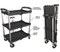 New Design Storage Cart - Black, White, Red 3-Tier Metal Rolling Utility Cart with Handle