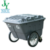 400 Liter Garbage Trolley Green Grey Wheeled Dumping Cart Outdoor Square Plaza Public Waste Bin Trash Bin Trolley