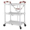 2021 New Collapsible Service Cart Hotel Canteen Kitchen Mobile Tool Cart Folding Food Service Trolley