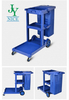wholesale industrial Platform janitorial cleaning cart blue grey PP plastic hotel housekeeping trolley